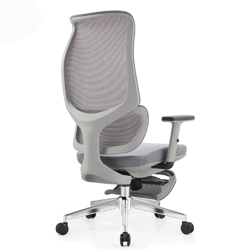 Lunch break-Gray frame Mesh chair