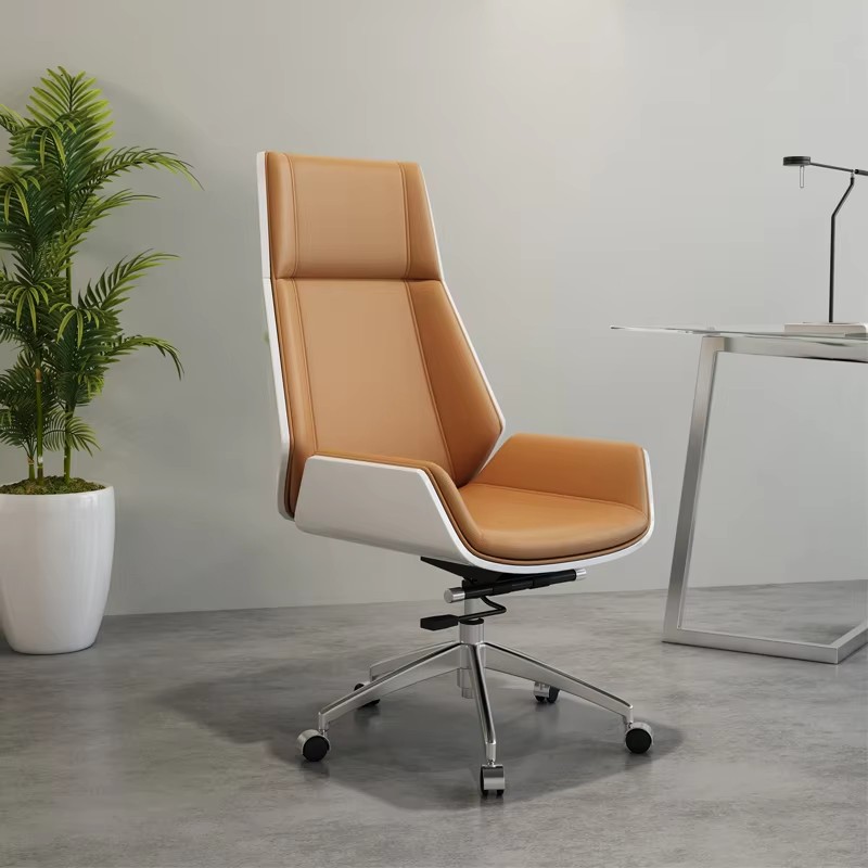 modern ergonomic office chair tan leather