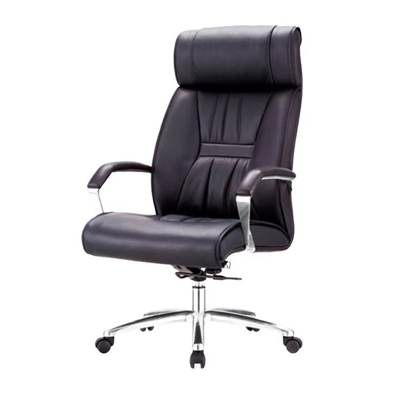 black leather executive office chair adjustable height