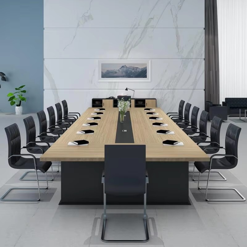 Modern-Large-Conference-Table-With-Wooden-Surface