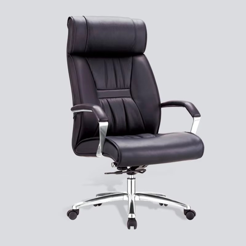 ergonomic office chair with chrome frame and armrests