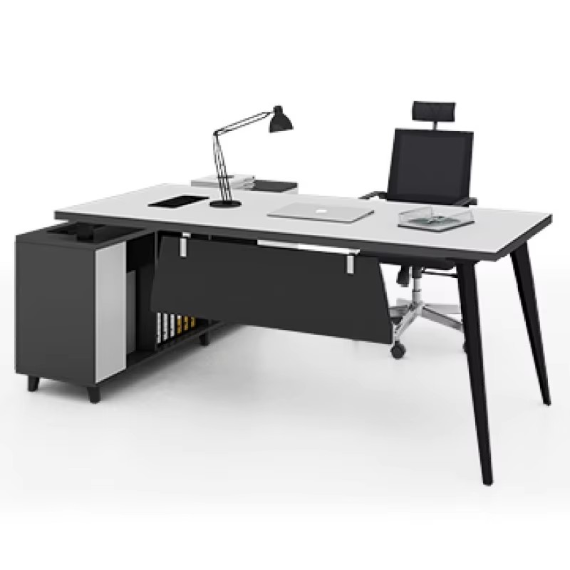 sleek workstation desk with side storage