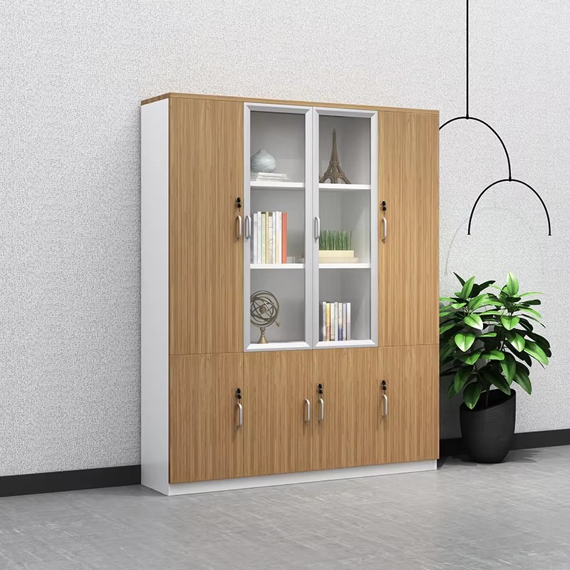 Modern wooden office cabinets with storage space -4 columns