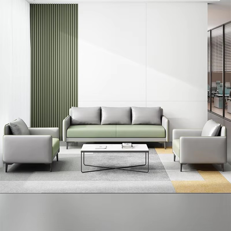 modern green gray office sofa set with armchair