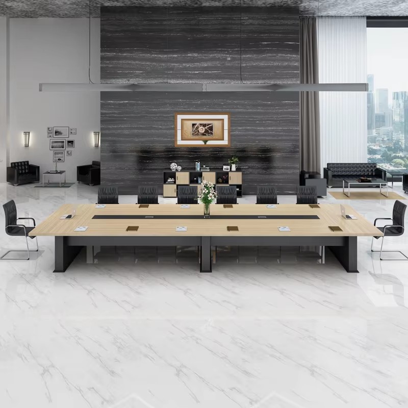 Modern Executive Conference Table Black and Wood