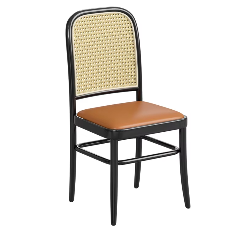 Customizable dining chairs with rattan backrests, designed for modern dining spaces, offering a stylish and natural look