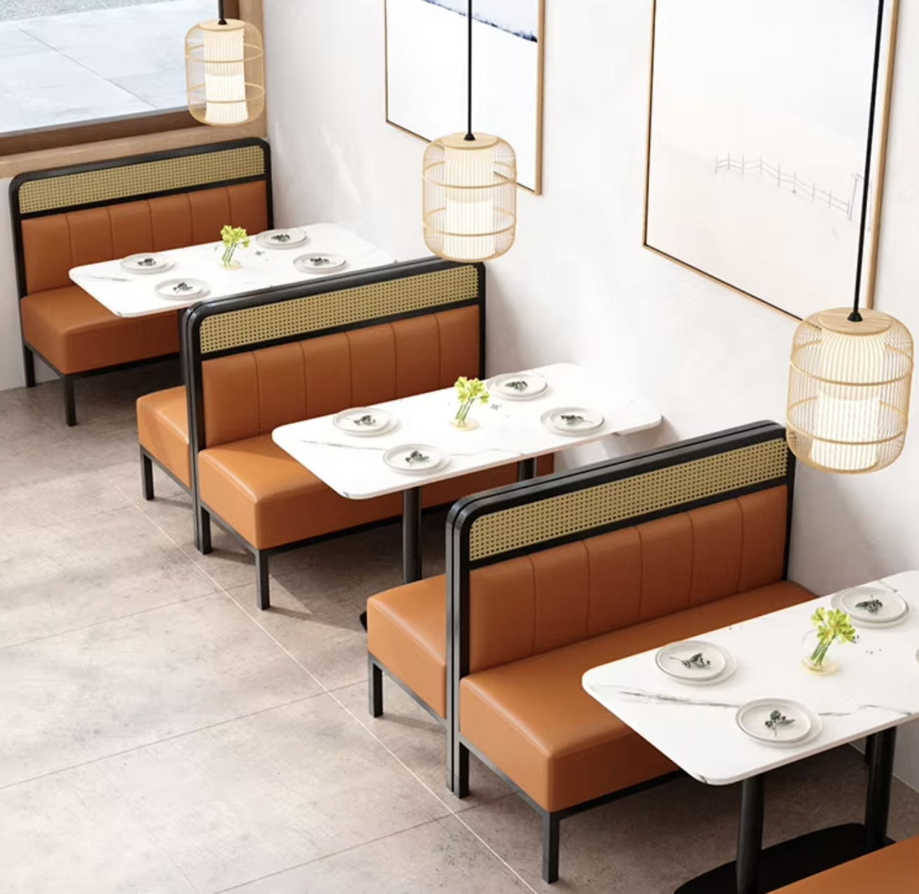 Premium customized restaurant booth sofa with high-quality materials, tailored designs, and ergonomic seating